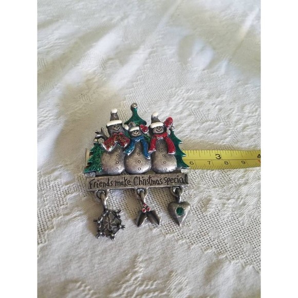 Pewter Christmas Brooch, "Friends Make Christmas Special" AJMC Brooch - Picture 8 of 10